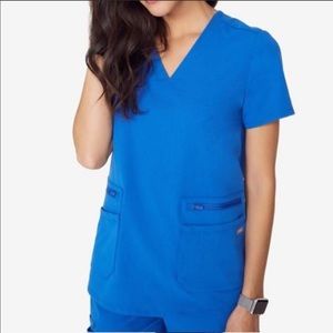Figs scrub top XS- royal blue